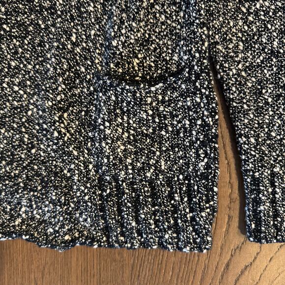 Eileen Fisher 100% Cotton Popcorn Knit Sweater Black/White Size XL - Picture 4 of 6